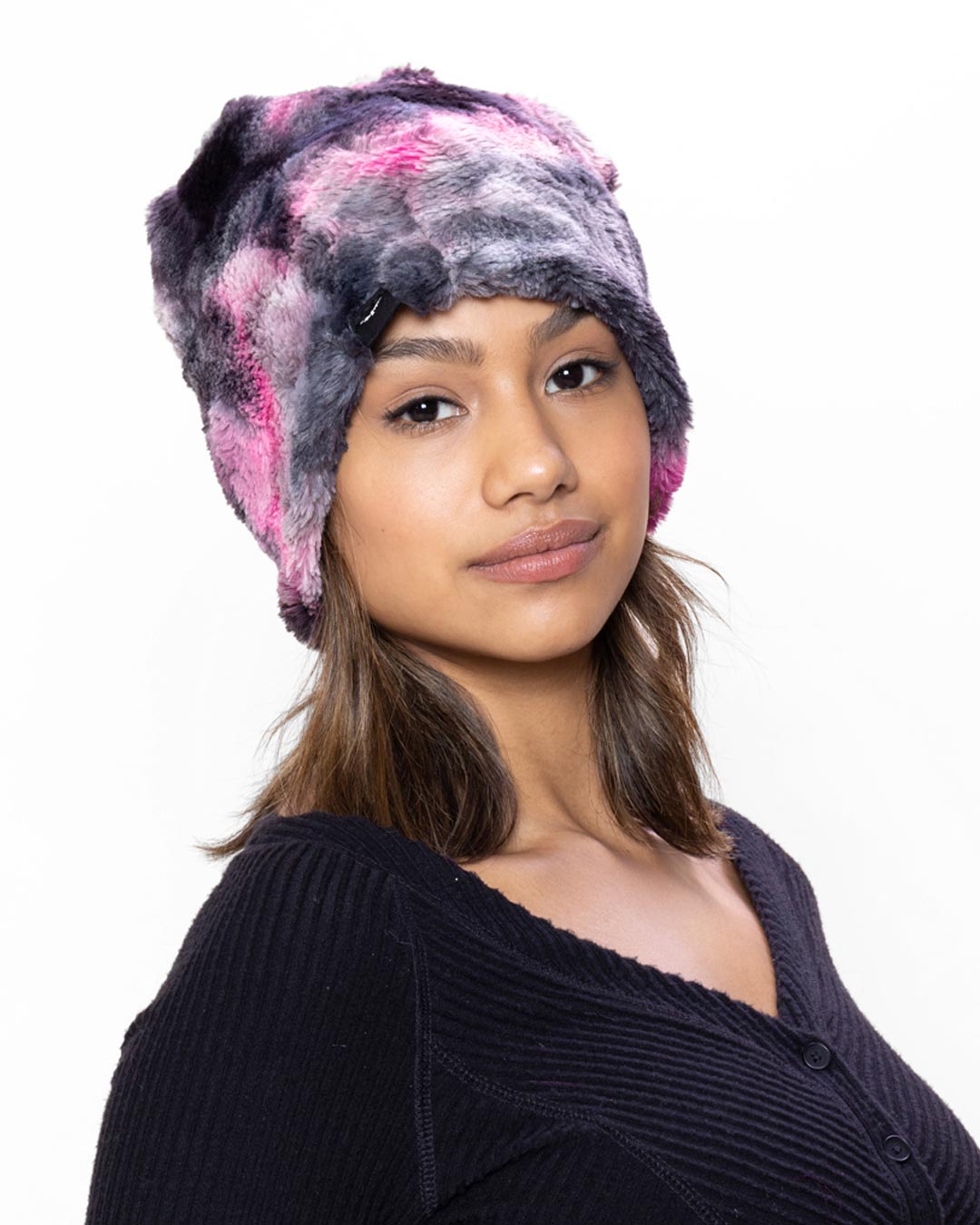 Ink Spotted Leopard Faux Fur Beanie | Women's