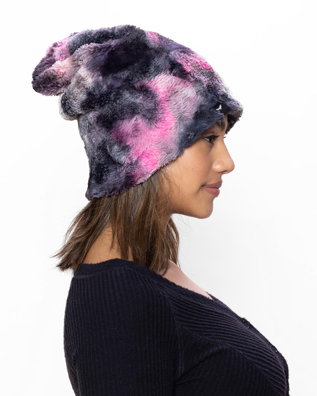 Ink Spotted Leopard Faux Fur Beanie | Women's