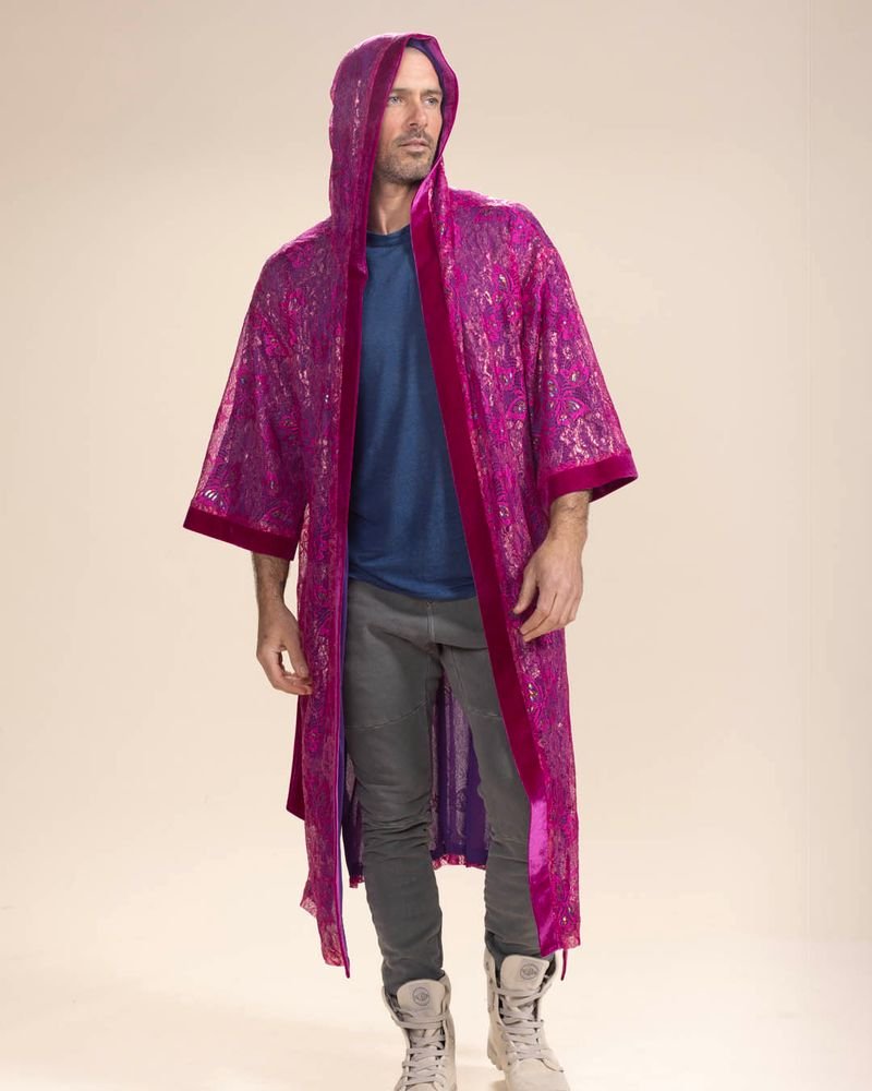 Men's Festival Kimono | Metallic Pink Butterfly