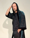 Men's Velvet Kimono | Emerald Green Tiger