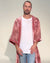 Rose Crocodile Hooded Burnout Velvet Kimono | Men's