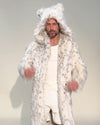 Classic Men's Long Faux Fur Coat | Baby Snow Leopard