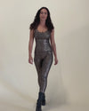 Bronze Python Sleeveless Full Bodysuit | Women's