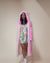 Classic Women's Long Sequin Coat | Pink Disco Cat