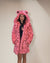 Classic Women's Faux Fur Coat | Hot Pink Leopard