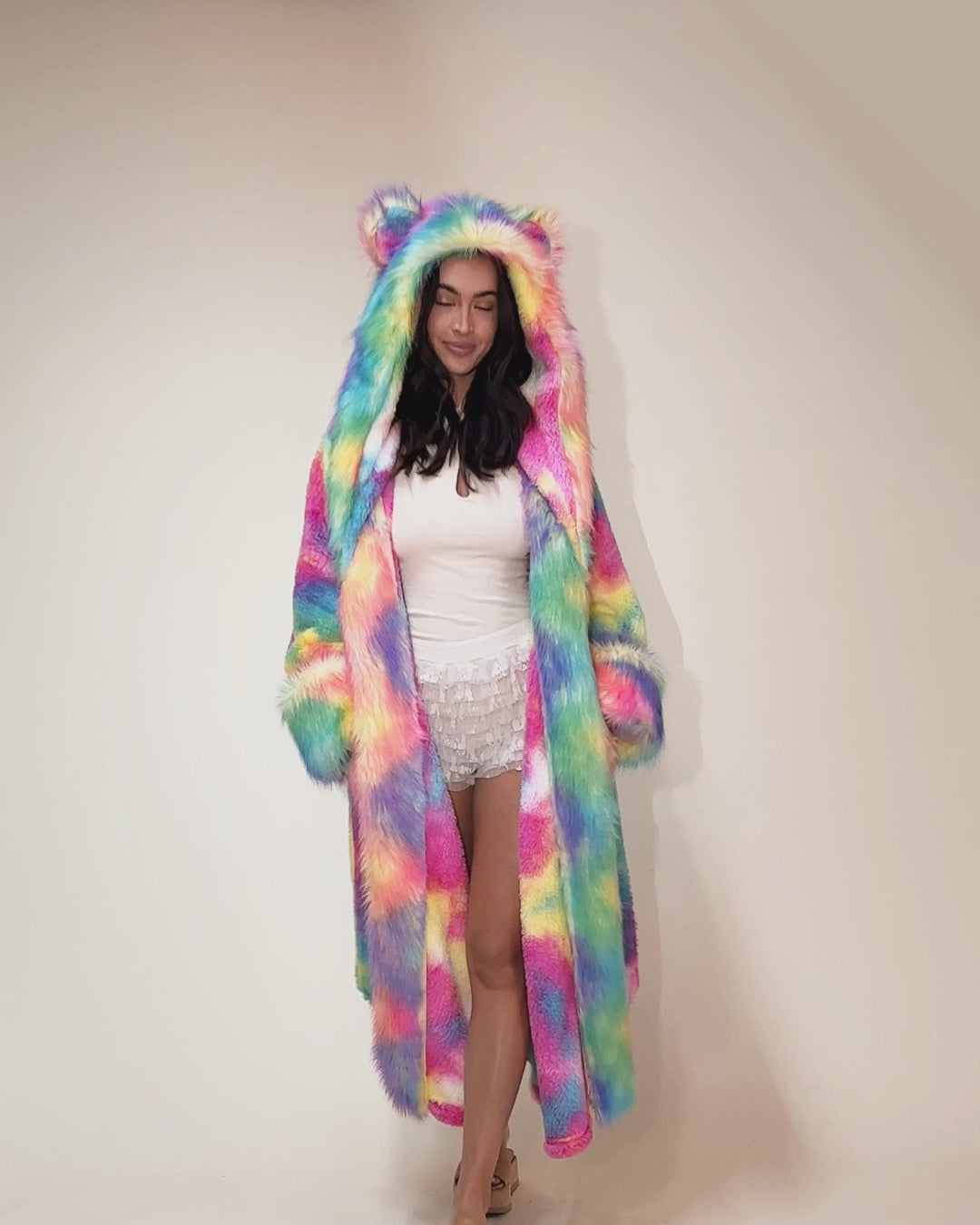 Rainbow Bear Classic Collector Edition Faux Fur Robe | Women's