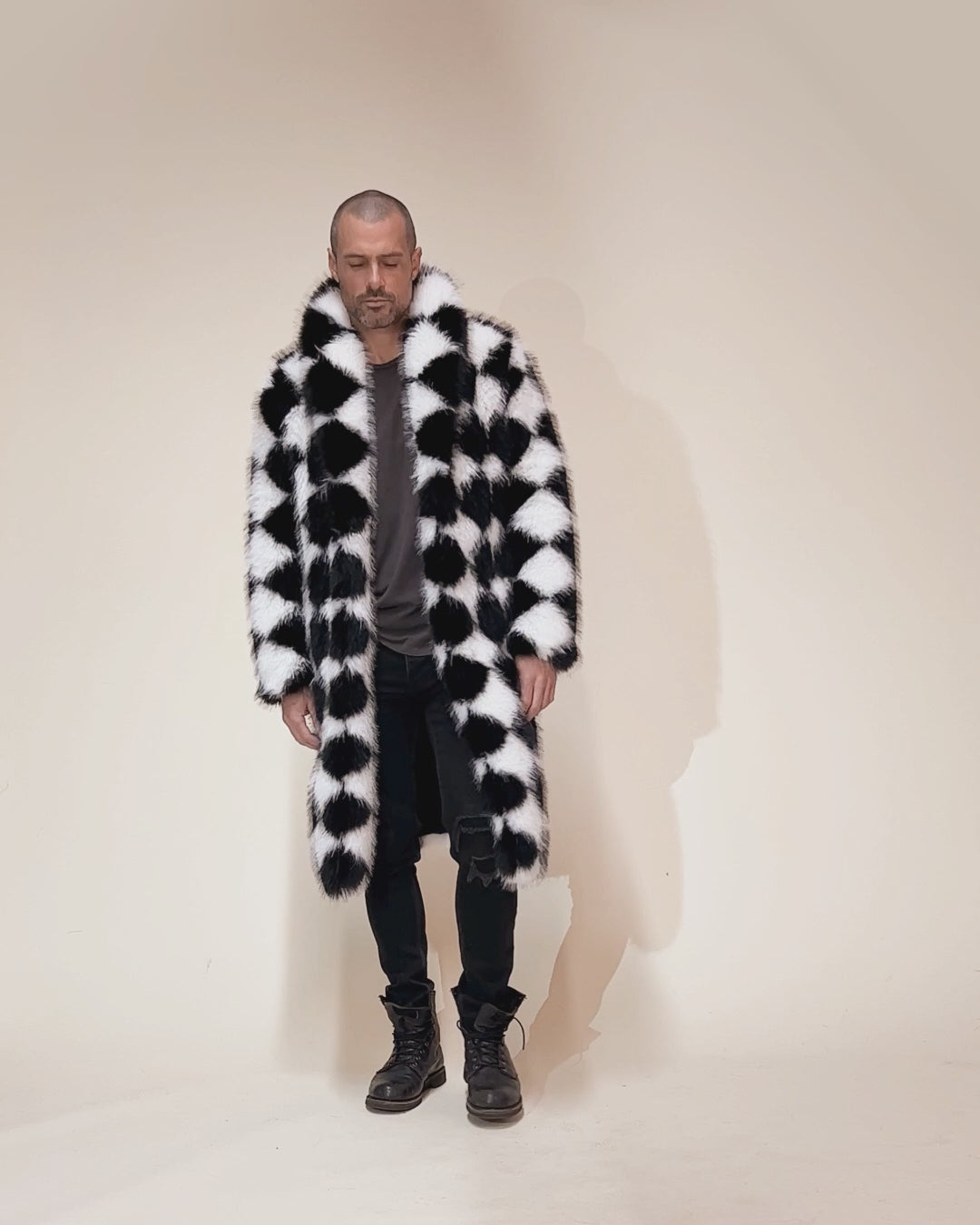 Men's Long Faux Fur Coat | Ace of Diamonds