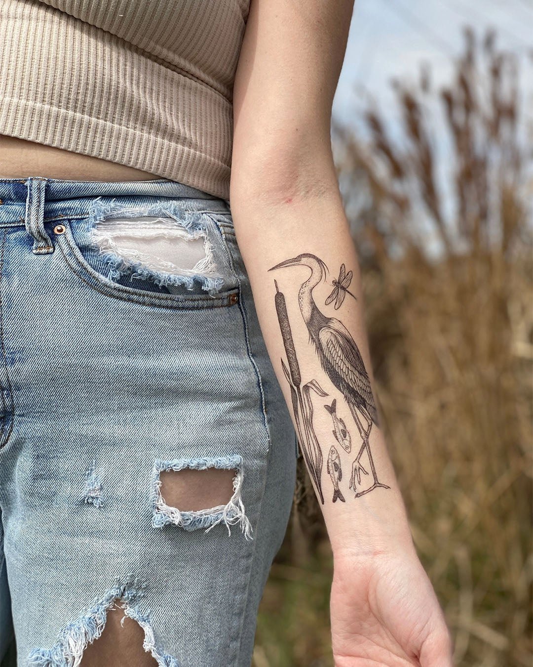 Crane Temporary Tattoo