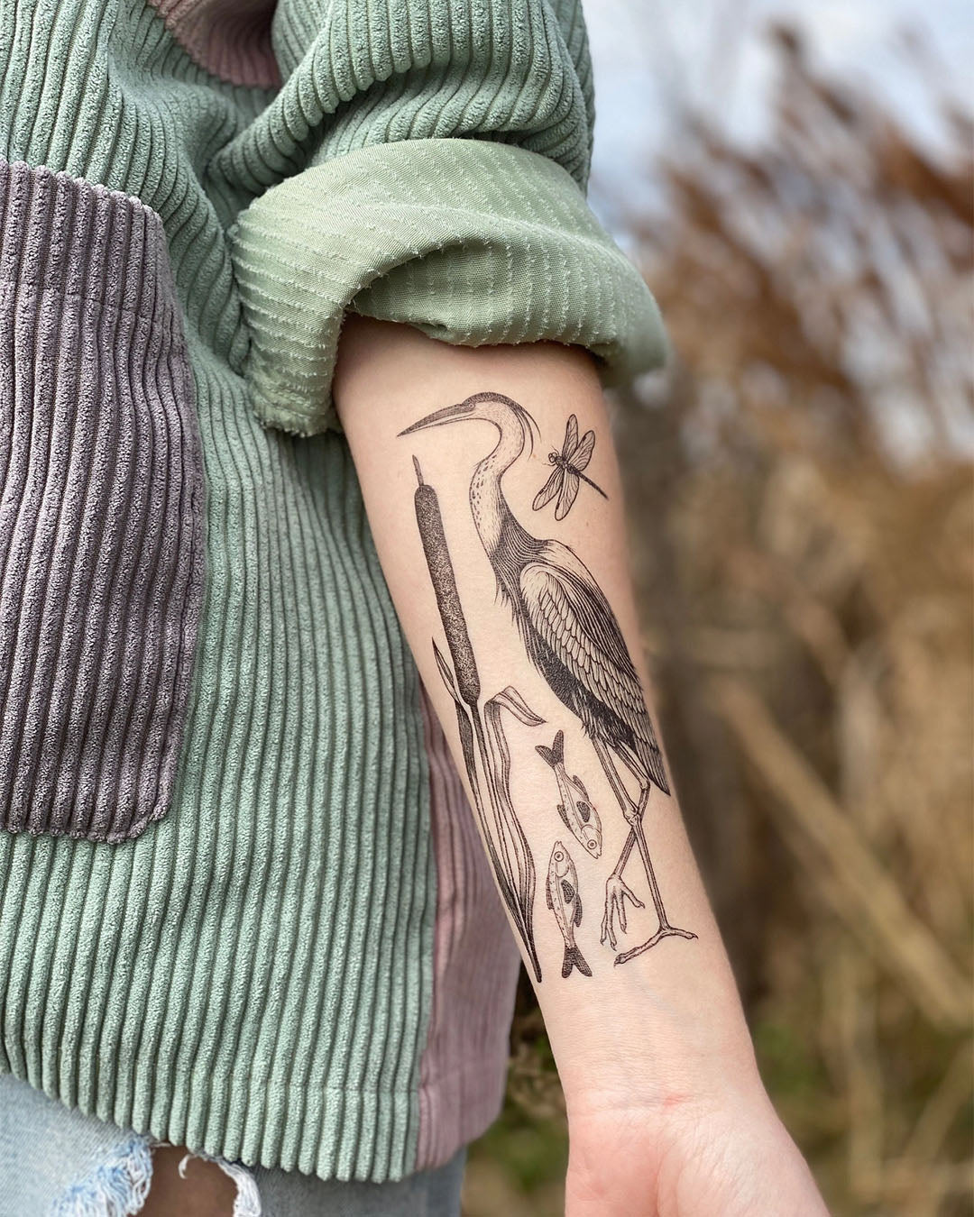 Crane Temporary Tattoo