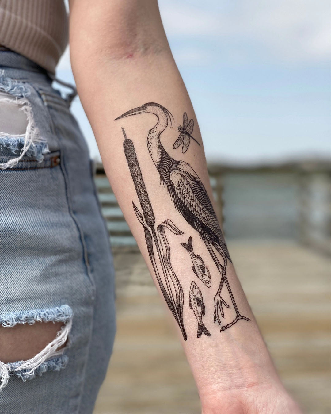 Crane Temporary Tattoo