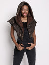 Women's Pangolin Hooded Faux Suede Shawl