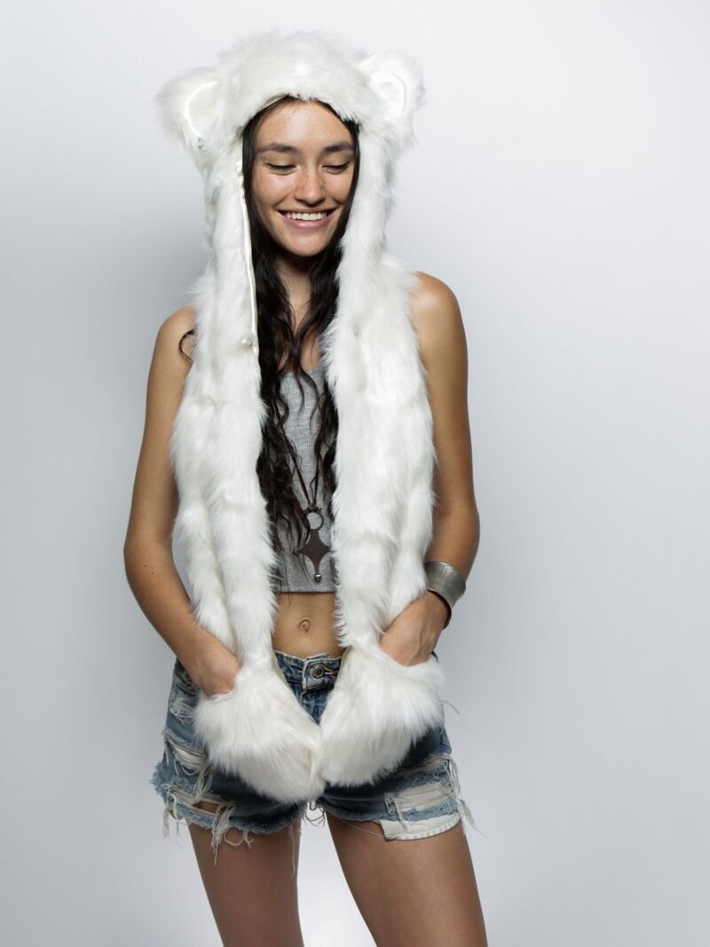 OG Polar Bear Faux Fur with Hood on Female