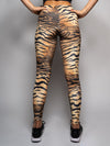 Back View of Poly-Velvet Women's Leggings Featuring Tiger Design