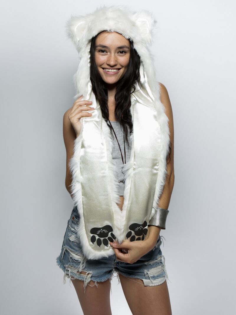 Exterior and Interior View of OG Polar Bear SpiritHood 