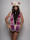 Ivory and Beige Limited Edition Snow Leopard SpiritHood on Female