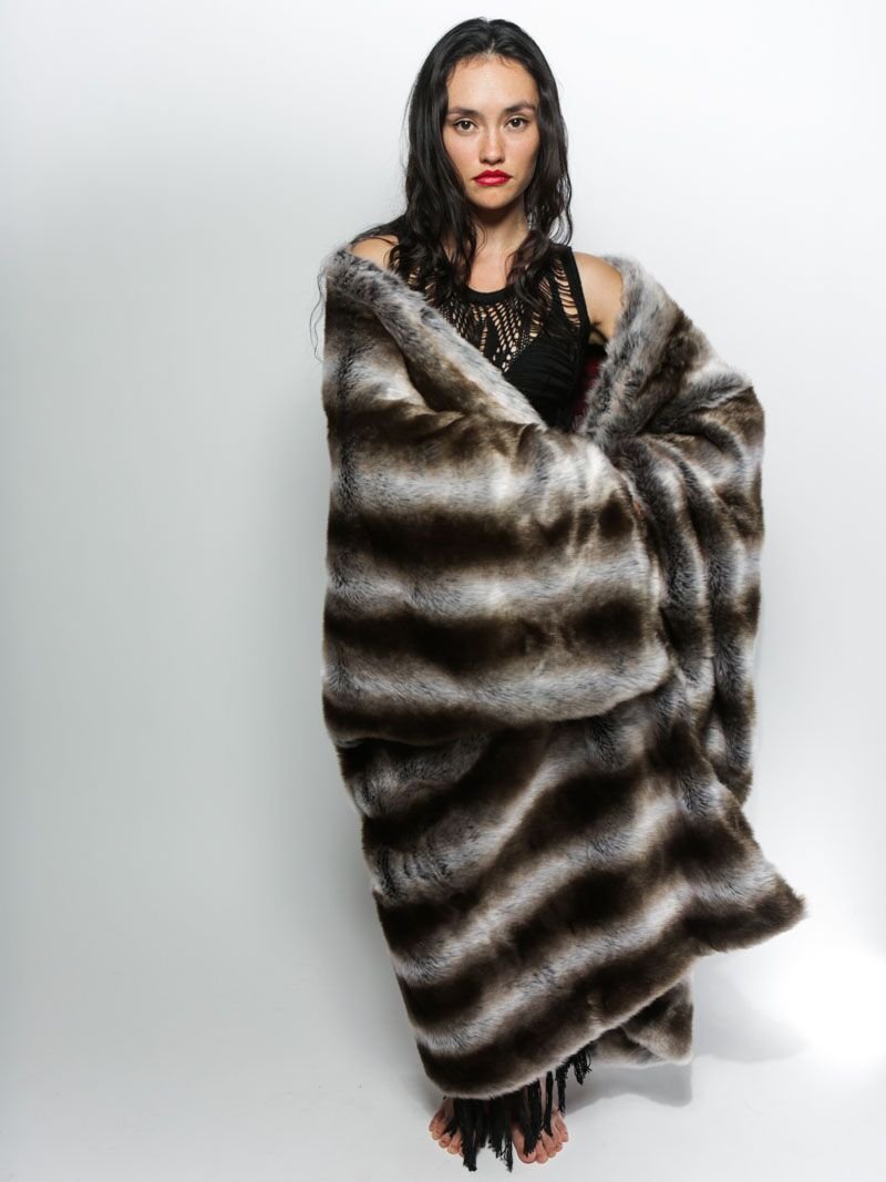 Chinchilla Italy Faux Fur Throw