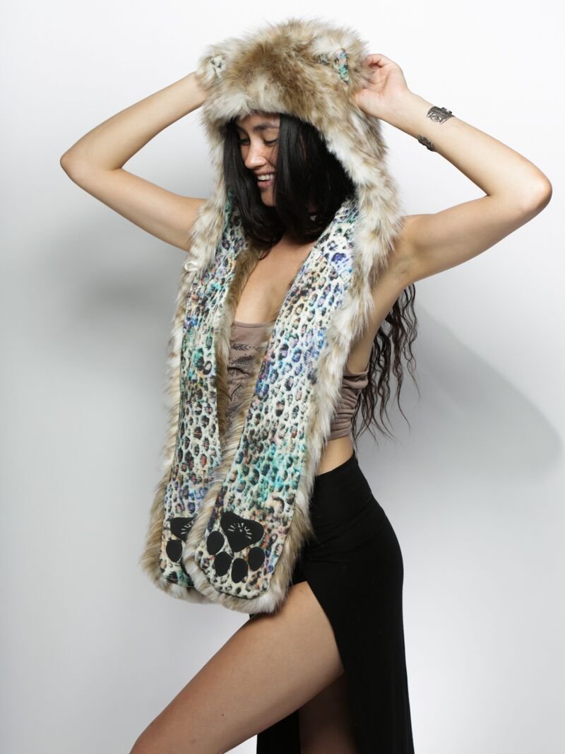 Brown and Ivory Limited Edition Baby Snow Leopard SpiritHood on Female