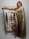 Brown Husky Faux Fur Throw, view 2