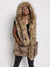 Smiling Female Wearing Golden Jackal Faux Fur Vest with Hood