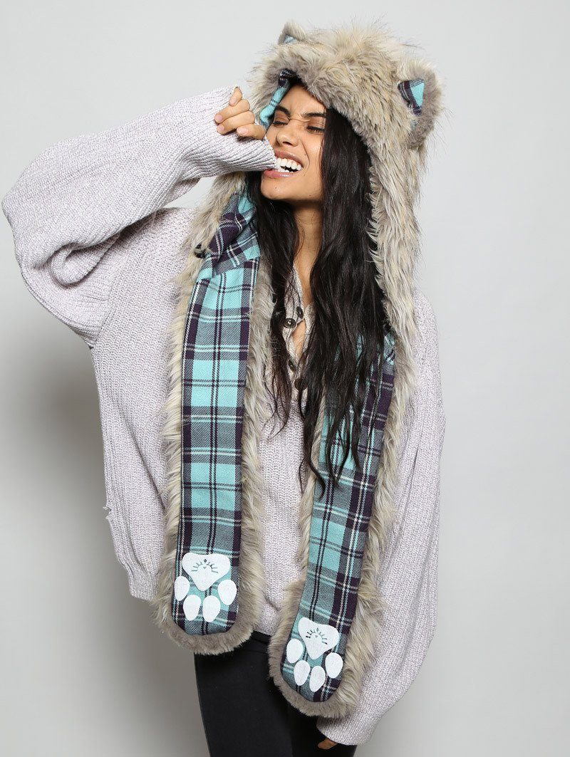 Grey Tibetan Fox Collectors Edition SpiritHood on Female