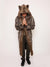 Man wearing Savannah Cat Classic Faux Fur Style Robe, front view 3