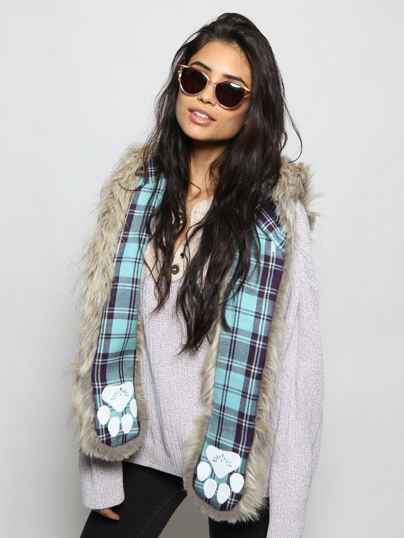 Tibetan Fox Faux Fur with Hood on Female