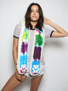 Woman wearing faux fur Arctic Wolf Color Blast Limited Edition SpiritHood, front view 1