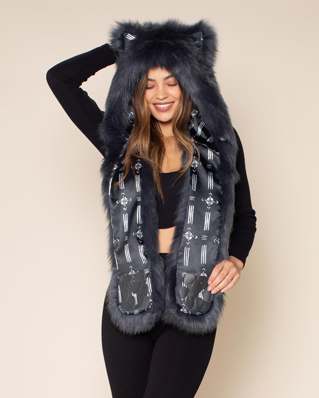 Moroccan Blue Wolf Collector Edition Faux Fur Hood | Women&#39;s