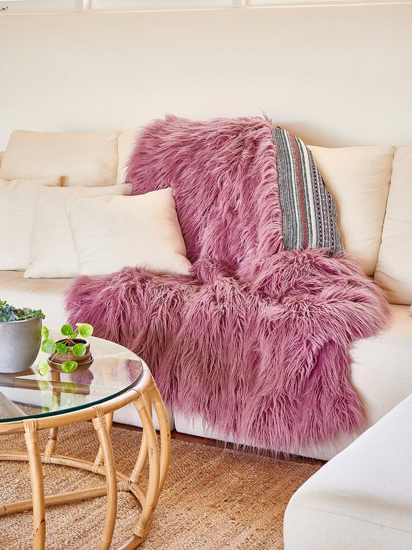 Faux fur alpaca discount throws