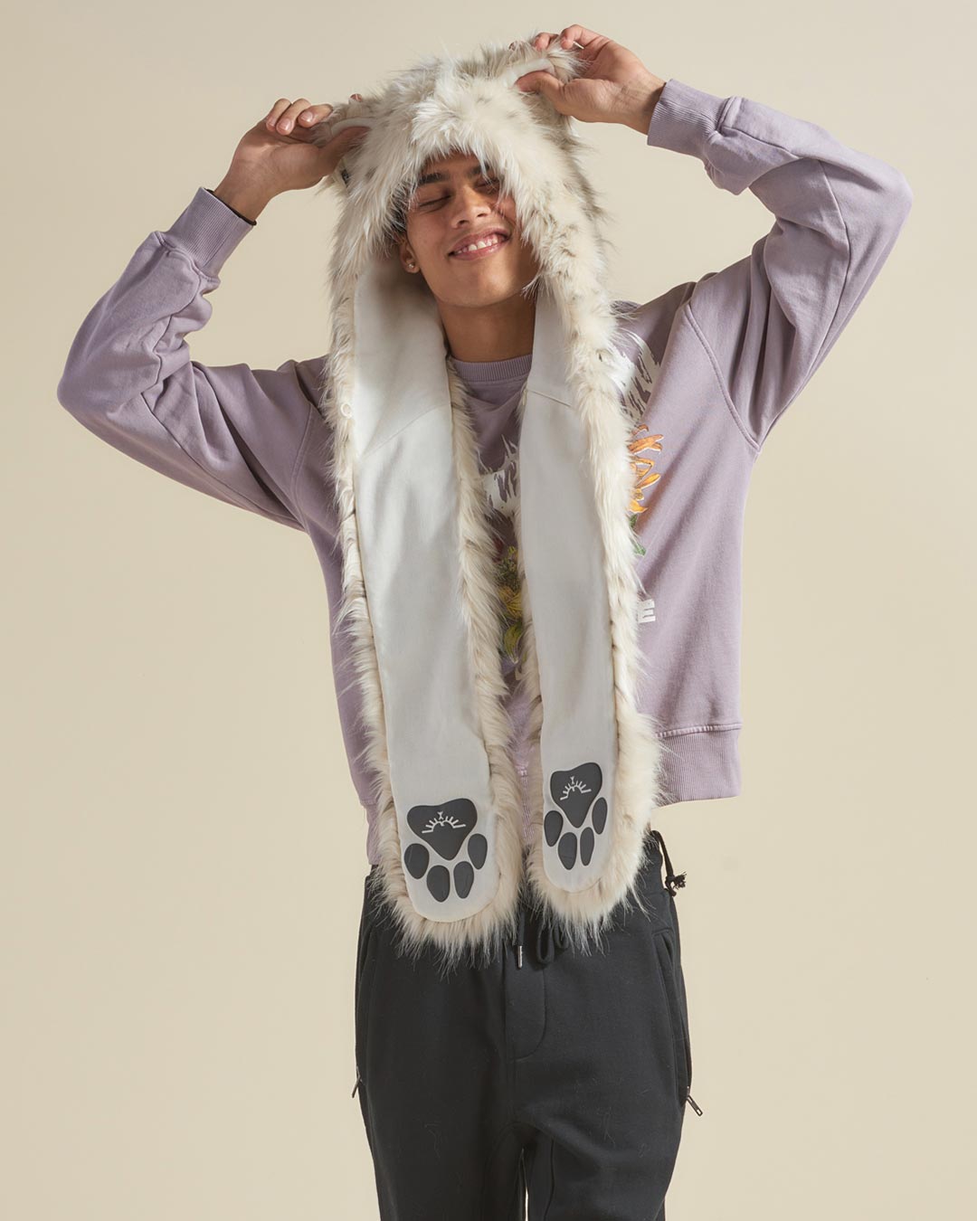 Spirithood high quality snow leopard hood