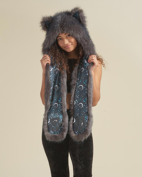 NWOT SPIRITHOODS BLUE WOLF good FAUX FUR HOOD MSRP $249+!