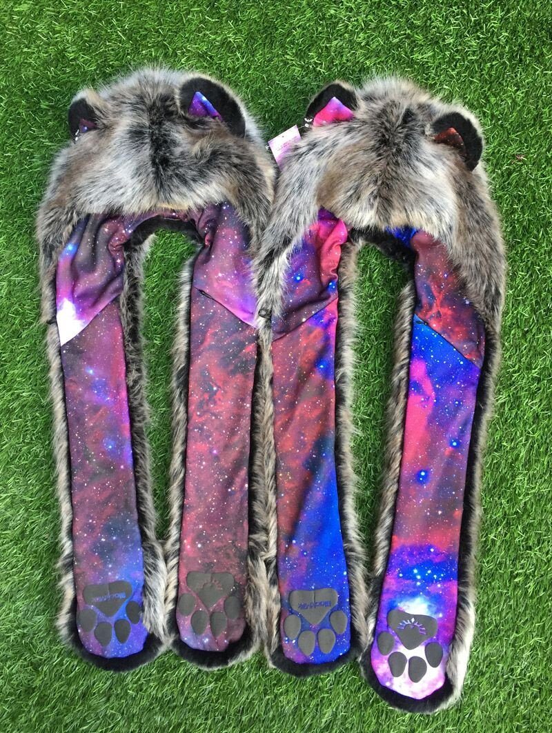 Exterior and Interior View of Black Milk Galaxy Wolf Collectors Edition SpiritHood