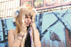 Woman wearing faux fur Adventure Spirit Bear Collectors Edition