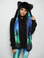 Woman wearing The BlackMilk Aurora Kitty Faux Fur SpiritHood