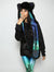 Woman wearing The BlackMilk Aurora Kitty Faux Fur SpiritHood, front view 1