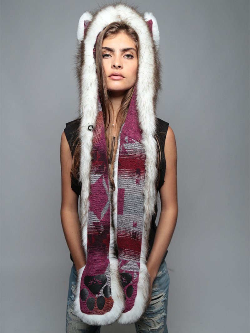 Woman wearing Brown Husky Faux Fur SpiritHood