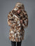 Man wearing Brown Rabbit Faux Fur Coat, front view 3