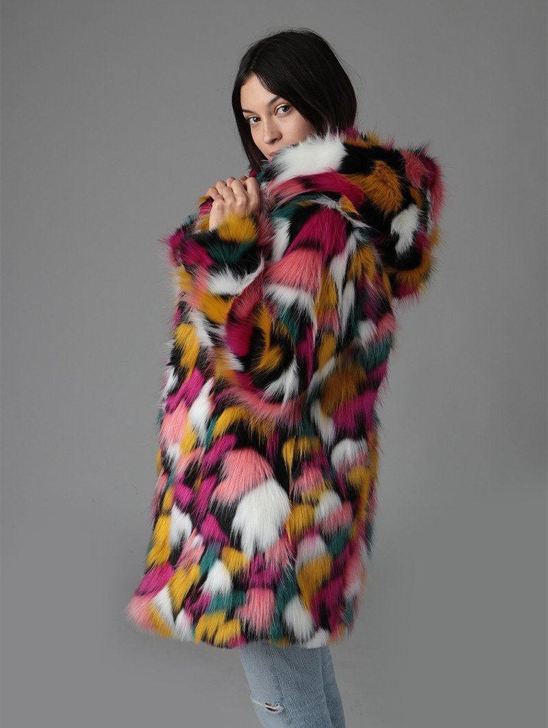 Butterfly Faux Fur Coat SpiritHood - Embrace Vibrant Elegance - SpiritHoods