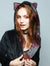 Woman wearing Fauxeva Cozy Feline Robe, front view 3