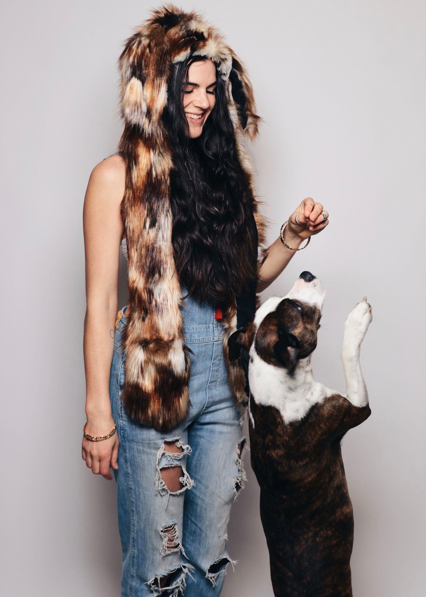 Female Wearing Limited Edition Brown Rabbit SpiritHood 