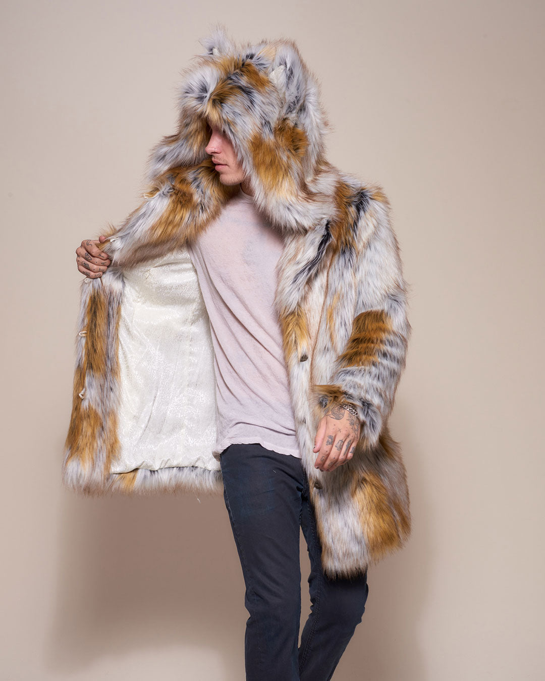 Pavlov shawl and Polar white faux fur fox vest - Women's Clothing