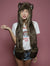 Woman wearing faux fur Limited Edition Forest Fox SpiritHood, front view 1