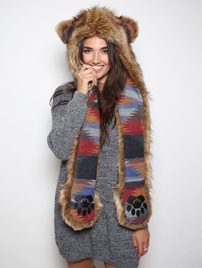 Brown Kodiak Grizzly SpiritHood on Female