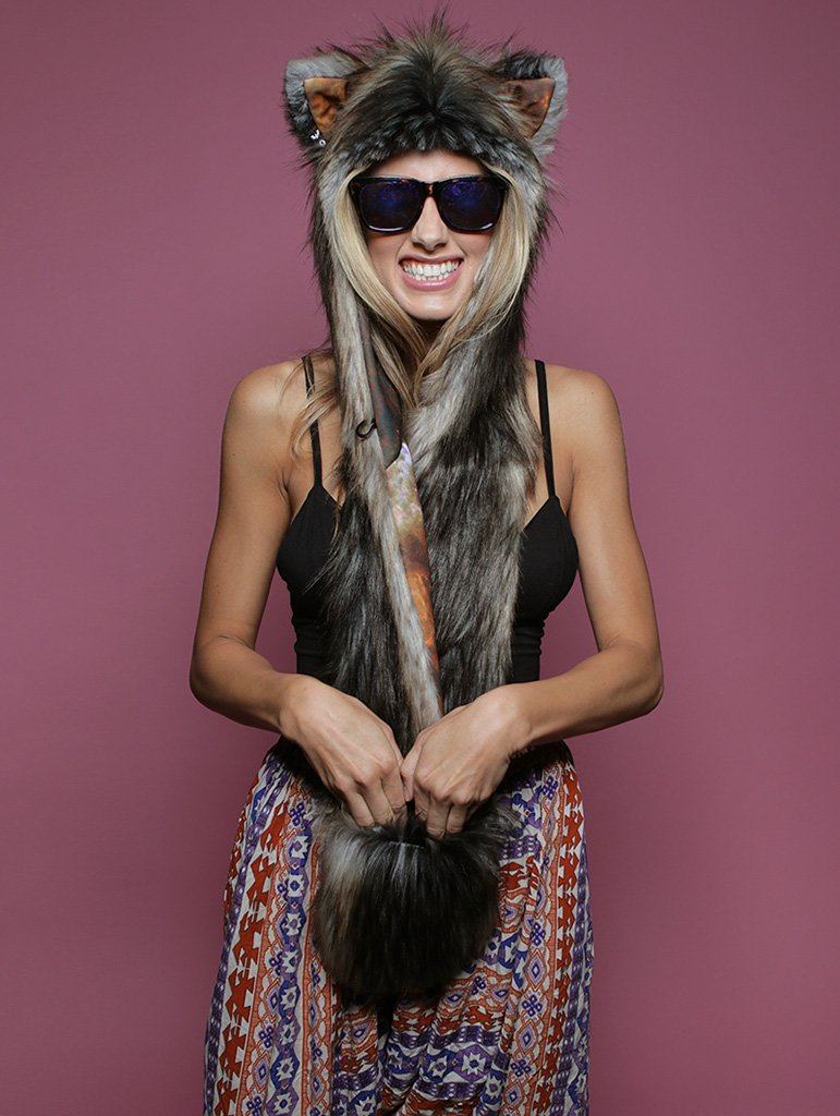 Woman Wearing Galaxy Northern Rocky Wild Cat CE SpiritHood