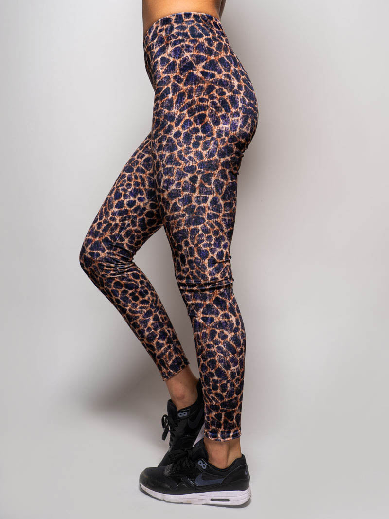 Womens Leggings in Velvet Purple Cheetah