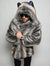 Man wearing faux fur BlackMilk Galaxy Grey Wolf Coat, front view 2