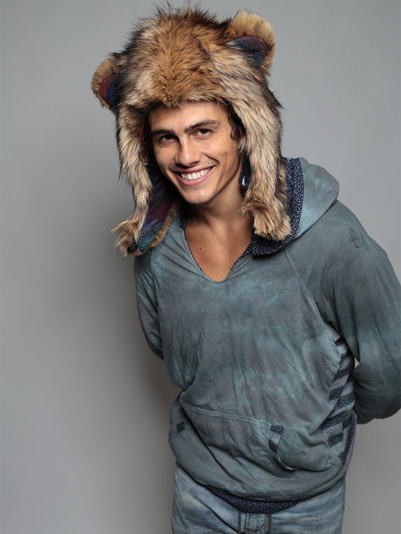 Man wearing faux fur Kodiak Italy 1/2 SpiritHood