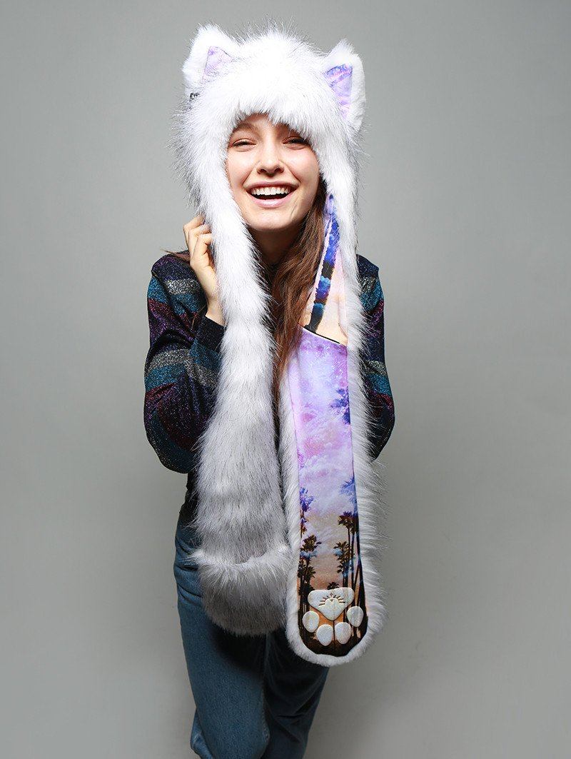 Exterior and Interior View of Husky Dreamin' Collector Faux Fur SpiritHood