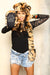 Tiger Design Faux Fur with Hood