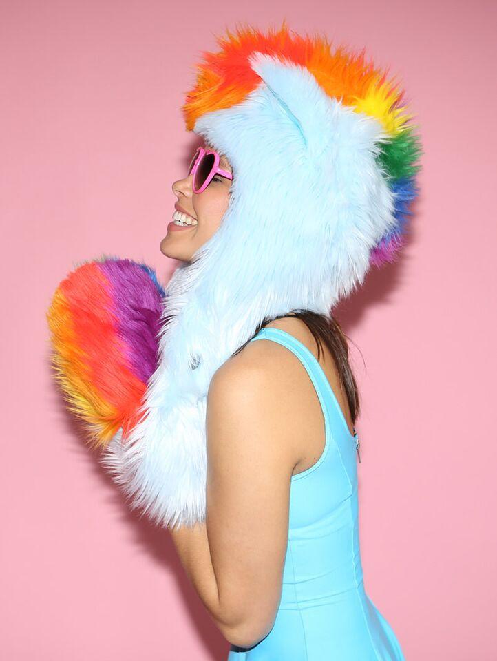 Woman Wearing My Little Pony Rainbow Dash SpiritHood 